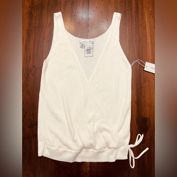 Jason Wu Tops - Jason Wu Wrap Front Top Tank Size XS Cream Knit Preppy Summer Spring Soft NWT